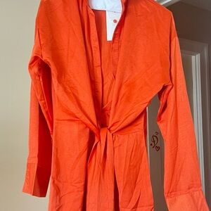 Vibrant Orange Long Sleeve Dress